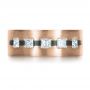 18k Rose Gold And Platinum 18k Rose Gold And Platinum Custom Inlay Diamond Men's Band - Top View -  1185 - Thumbnail