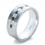  Platinum And Platinum Custom Inlay Diamond Men's Band - Three-Quarter View -  1185 - Thumbnail