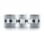 14k White Gold And 18K Gold 14k White Gold And 18K Gold Custom Inlay Diamond Men's Band - Top View -  1185 - Thumbnail