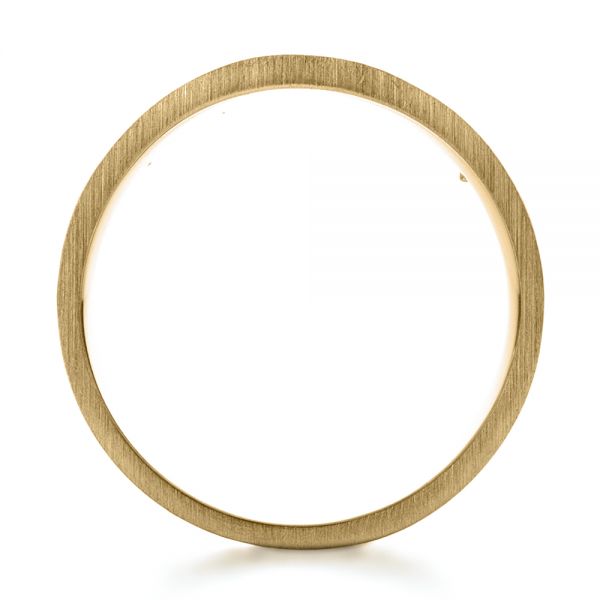 18k Yellow Gold And 14K Gold 18k Yellow Gold And 14K Gold Custom Inlay Diamond Men's Band - Front View - 1185