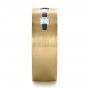 14k Yellow Gold And Platinum 14k Yellow Gold And Platinum Custom Inlay Diamond Men's Band - Side View -  1185 - Thumbnail