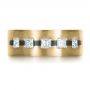 18k Yellow Gold And 18K Gold 18k Yellow Gold And 18K Gold Custom Inlay Diamond Men's Band - Top View -  1185 - Thumbnail