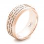 14k Rose Gold 14k Rose Gold Custom Laser Inscribed Men's Band - Three-Quarter View -  103346 - Thumbnail