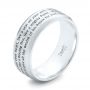  Platinum Platinum Custom Laser Inscribed Men's Band - Three-Quarter View -  103346 - Thumbnail