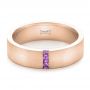 14k Rose Gold 14k Rose Gold Custom Lavender Sapphire Men's Wedding Band - Flat View -  102335 - Thumbnail