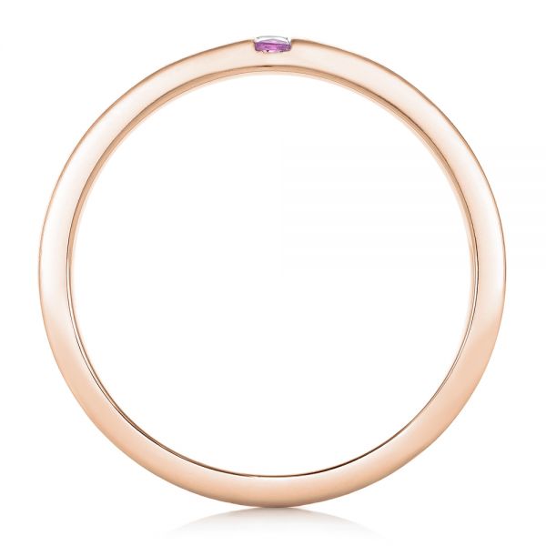 14k Rose Gold 14k Rose Gold Custom Lavender Sapphire Men's Wedding Band - Front View - 102335