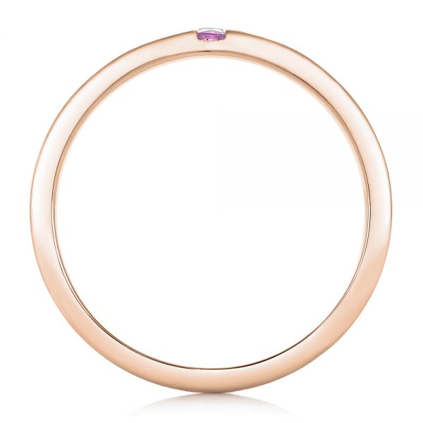 18k Rose Gold 18k Rose Gold Custom Lavender Sapphire Men's Wedding Band - Front View -  102335