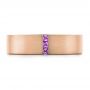 18k Rose Gold 18k Rose Gold Custom Lavender Sapphire Men's Wedding Band - Top View -  102335 - Thumbnail
