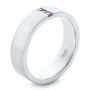  Platinum Custom Lavender Sapphire Men's Wedding Band - Three-Quarter View -  102335 - Thumbnail