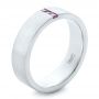 14k White Gold Custom Lavender Sapphire Men's Wedding Band