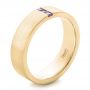 14k Yellow Gold Custom Lavender Sapphire Men's Wedding Band