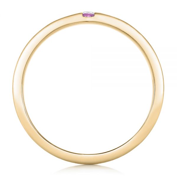 14k Yellow Gold 14k Yellow Gold Custom Lavender Sapphire Men's Wedding Band - Front View - 102335