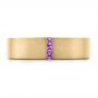 18k Yellow Gold 18k Yellow Gold Custom Lavender Sapphire Men's Wedding Band - Top View -  102335 - Thumbnail