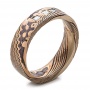 Custom Men's Diamond And Mokume Wedding Band - Three-Quarter View -  101247 - Thumbnail