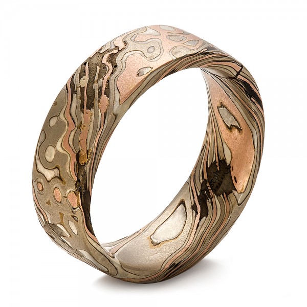 Custom Men's Mokume Wedding Band - Image