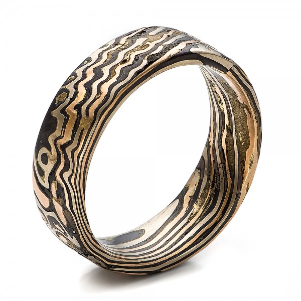 Custom Men's Mokume Wedding Band - Image