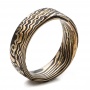 Custom Men's Mokume Wedding Band - Three-Quarter View -  100802 - Thumbnail