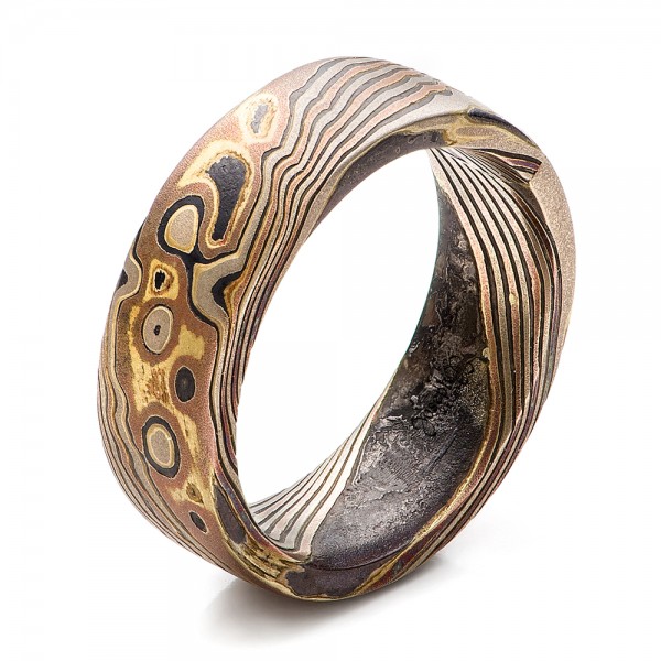 Custom Men's Mokume Wedding Band - Image