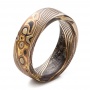 Custom Men's Mokume Wedding Band - Three-Quarter View -  101215 - Thumbnail