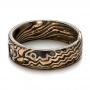 Custom Men's Mokume Wedding Band - Flat View -  100802 - Thumbnail