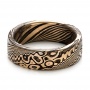 Custom Men's Mokume Wedding Band - Flat View -  101776 - Thumbnail