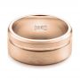 18k Rose Gold 18k Rose Gold Custom Men's Brushed Band - Flat View -  101116 - Thumbnail