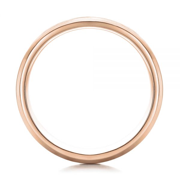 14k Rose Gold 14k Rose Gold Custom Men's Brushed Band - Front View -  101116