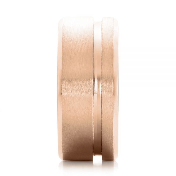 14k Rose Gold 14k Rose Gold Custom Men's Brushed Band - Side View -  101116