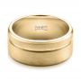 14k Yellow Gold 14k Yellow Gold Custom Men's Brushed Band - Flat View -  101116 - Thumbnail