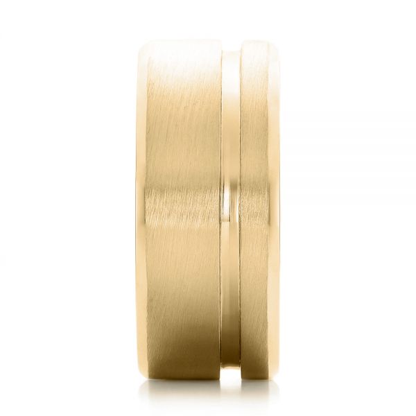 18k Yellow Gold 18k Yellow Gold Custom Men's Brushed Band - Side View -  101116