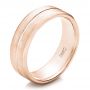 14k Rose Gold 14k Rose Gold Custom Men's Brushed Band - Three-Quarter View -  101157 - Thumbnail