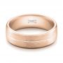 14k Rose Gold 14k Rose Gold Custom Men's Brushed Band - Flat View -  101157 - Thumbnail