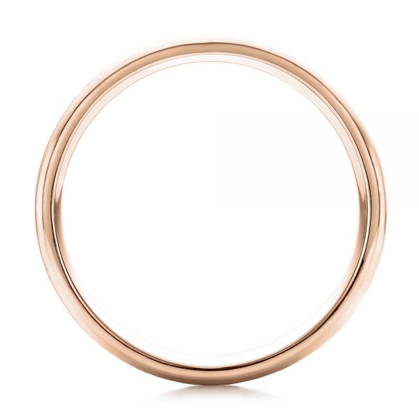 14k Rose Gold 14k Rose Gold Custom Men's Brushed Band - Front View - 101157