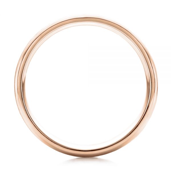 18k Rose Gold 18k Rose Gold Custom Men's Brushed Band - Front View -  101157