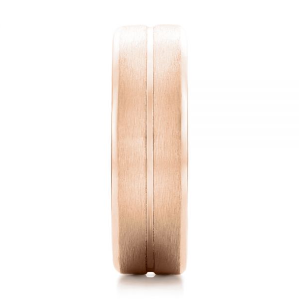 14k Rose Gold 14k Rose Gold Custom Men's Brushed Band - Side View - 101157