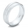 14k White Gold 14k White Gold Custom Men's Brushed Band - Three-Quarter View -  101157 - Thumbnail