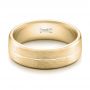 14k Yellow Gold 14k Yellow Gold Custom Men's Brushed Band - Flat View -  101157 - Thumbnail