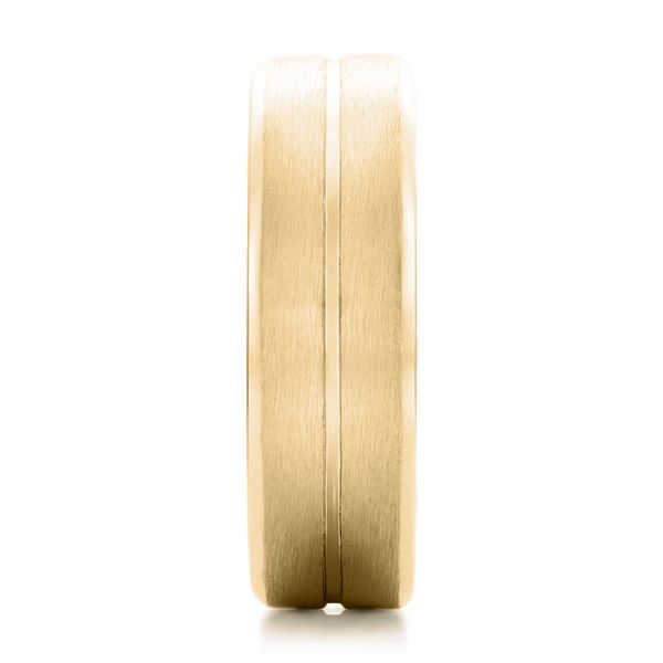 18k Yellow Gold 18k Yellow Gold Custom Men's Brushed Band - Side View - 101157