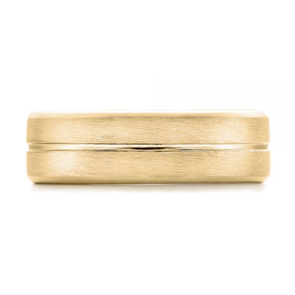 14k Yellow Gold 14k Yellow Gold Custom Men's Brushed Band - Top View -  101157