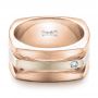 18k Rose Gold And 14K Gold 18k Rose Gold And 14K Gold Custom Men's Brushed Two-tone Band - Flat View -  101171 - Thumbnail