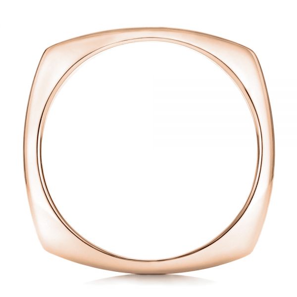 14k Rose Gold And 14K Gold 14k Rose Gold And 14K Gold Custom Men's Brushed Two-tone Band - Front View -  101171