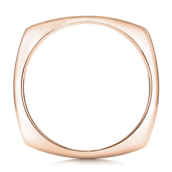 14k Rose Gold And 14K Gold 14k Rose Gold And 14K Gold Custom Men's Brushed Two-tone Band - Front View - 101171