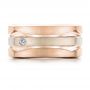 18k Rose Gold And 14K Gold 18k Rose Gold And 14K Gold Custom Men's Brushed Two-tone Band - Top View -  101171 - Thumbnail