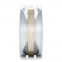 14k White Gold And 14K Gold Custom Men's Brushed Two-tone Band - Side View -  101171 - Thumbnail