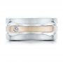  Platinum And 14K Gold Platinum And 14K Gold Custom Men's Brushed Two-tone Band - Top View -  101171 - Thumbnail