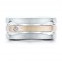 14k White Gold And 18K Gold 14k White Gold And 18K Gold Custom Men's Brushed Two-tone Band - Top View -  101171 - Thumbnail