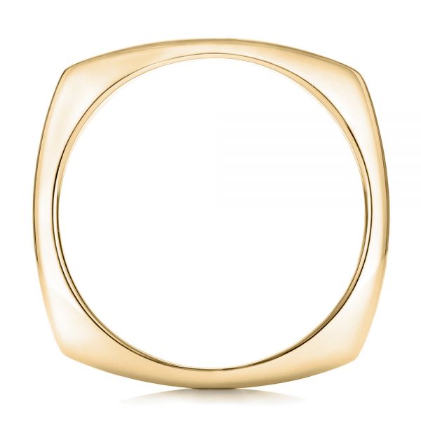 18k Yellow Gold And 14K Gold 18k Yellow Gold And 14K Gold Custom Men's Brushed Two-tone Band - Front View -  101171