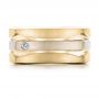 14k Yellow Gold And 14K Gold 14k Yellow Gold And 14K Gold Custom Men's Brushed Two-tone Band - Top View -  101171 - Thumbnail