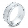 14k White Gold Custom Men's Channel Set Diamond Wedding Band - Three-Quarter View -  101216 - Thumbnail