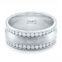 14k White Gold Custom Men's Channel Set Diamond Wedding Band - Flat View -  101216 - Thumbnail